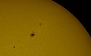 Sunday's sun in "white" light